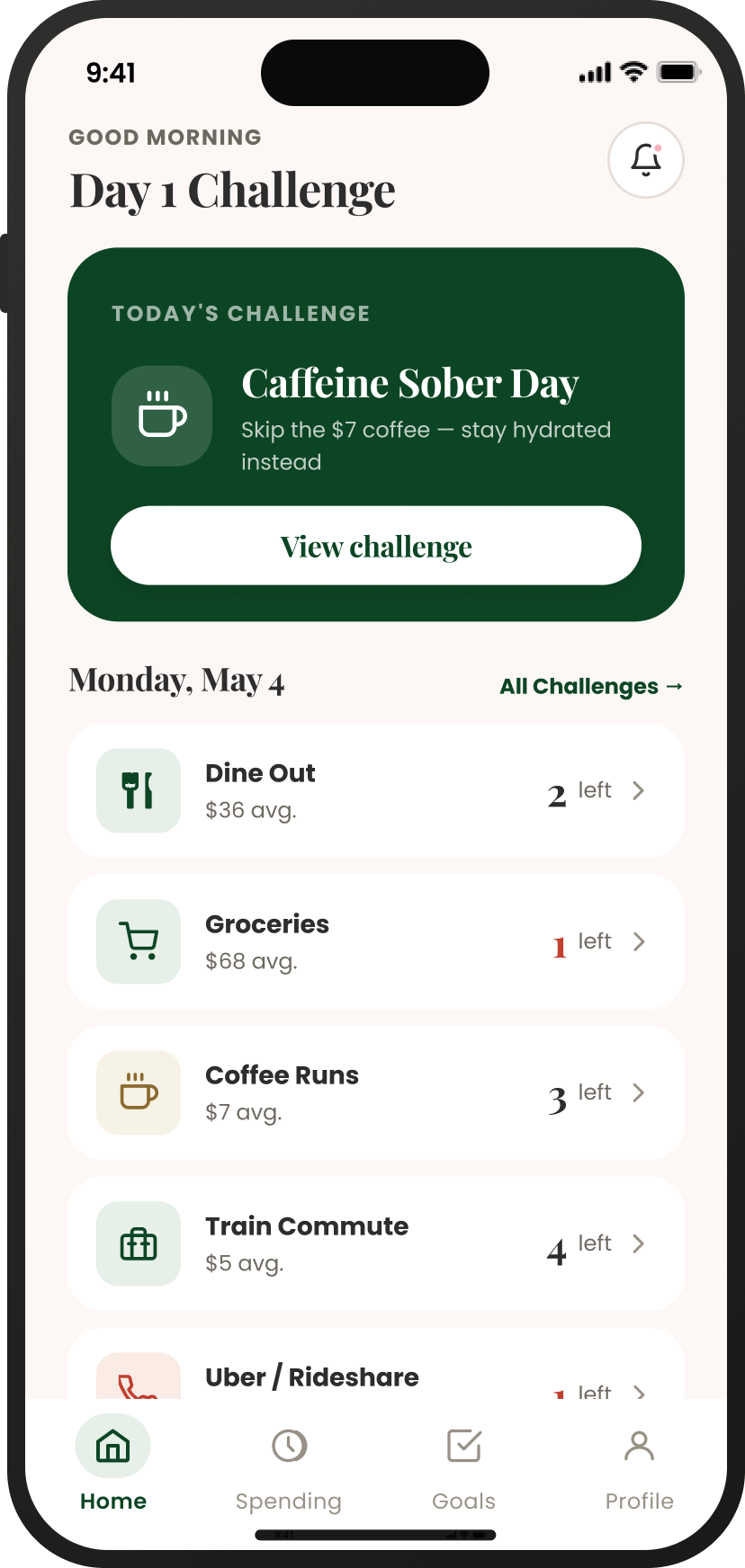 Penny app screen mockup 1