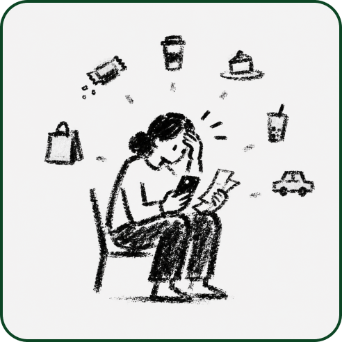 Illustration: small purchases and stress around spending